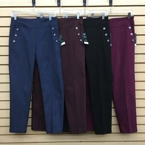 Women’s Counterparts Burgundy Maroon Dress Pants w/ Detailed Buttons Szs LG & SM